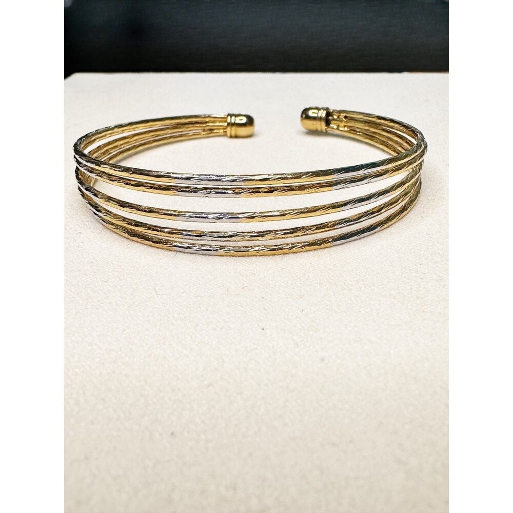 Beautiful two-toned bangle bracelet multi layer